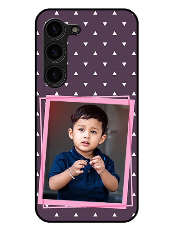 Custom Galaxy S23 Plus 5G Custom Glass Mobile Case - Triangle Pattern Dotted Design