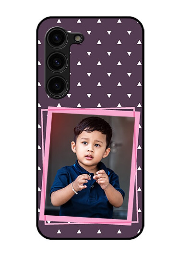 Galaxy S23 Plus 5G Custom Glass Mobile Case - Triangle Pattern Dotted Design