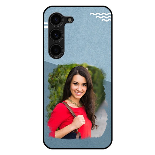 Galaxy S23 Plus 5G Custom Glass Mobile Case - Grunge Line Art Design