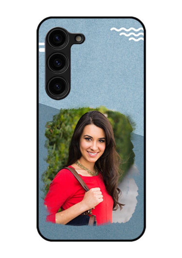 Galaxy S23 Plus 5G Custom Glass Mobile Case - Grunge Line Art Design