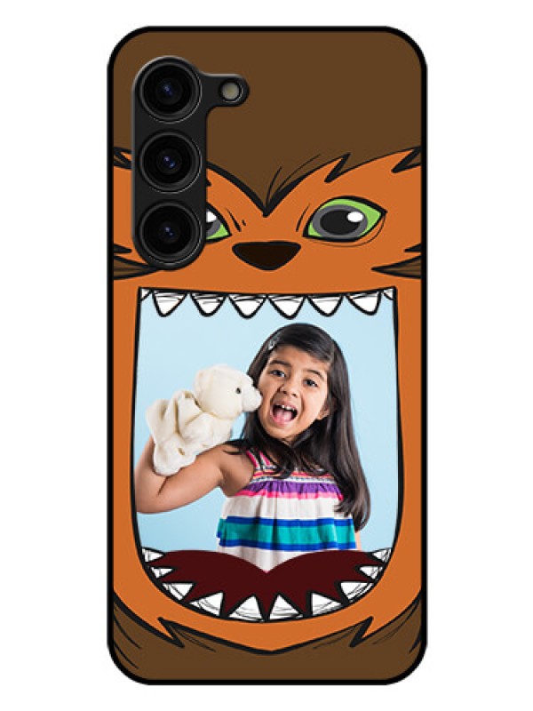 Custom Galaxy S23 Plus 5G Photo Printing on Glass Case - Owl Monster Back Case Design