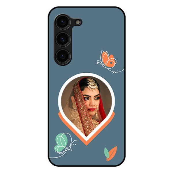 Galaxy S23 Plus 5G Custom Glass Mobile Case - Droplet Butterflies Design Galaxy S23 Plus 5G Custom Glass Mobile Case - Droplet Butterflies Design