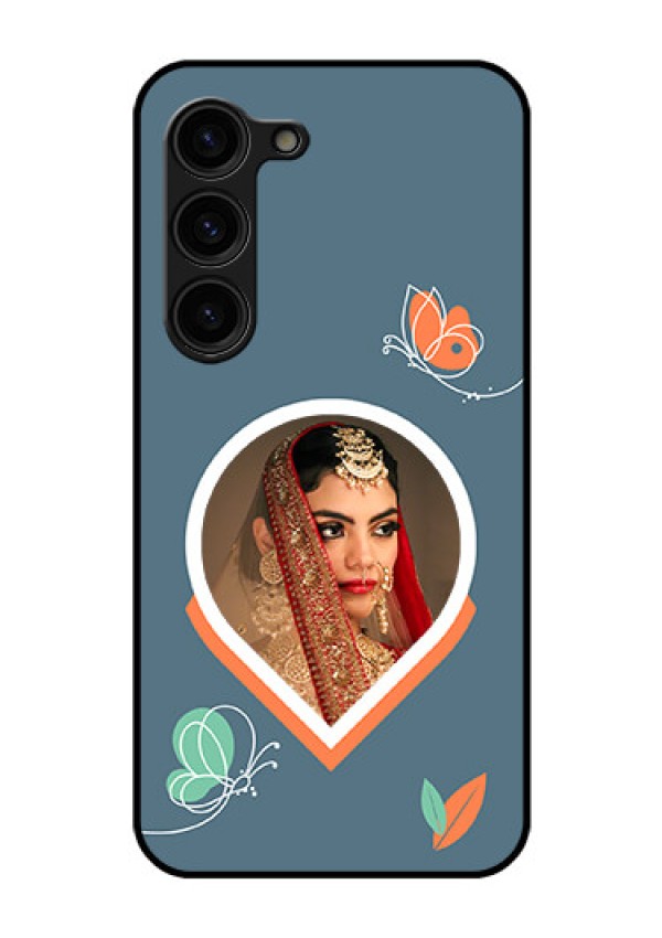 Galaxy S23 Plus 5G Custom Glass Mobile Case - Droplet Butterflies Design