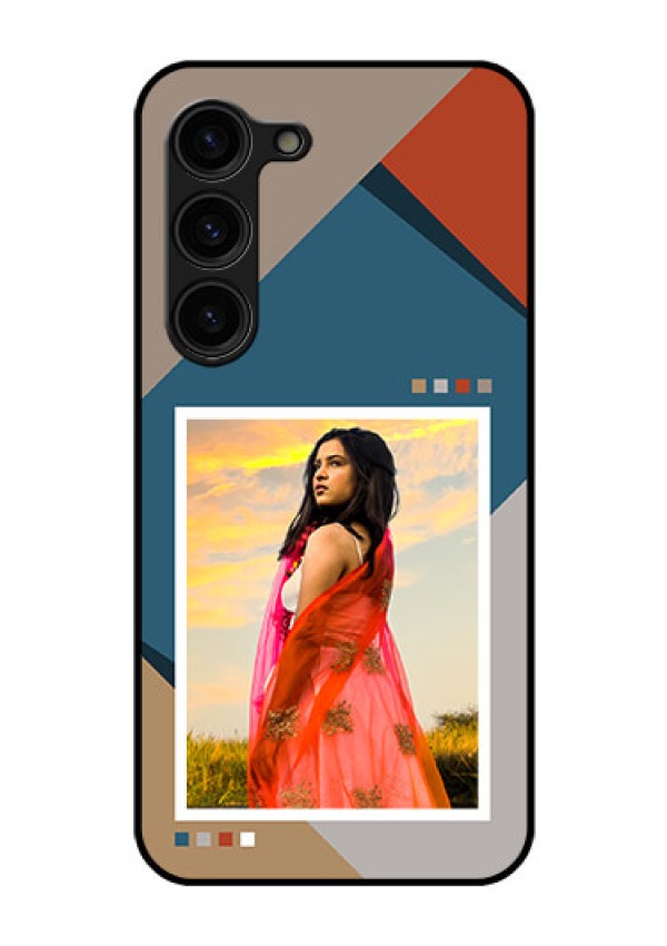 Galaxy S23 Plus 5G Personalized Glass Phone Case - Retro color pallet Design