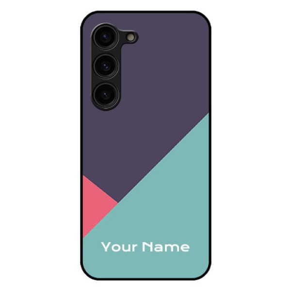 Galaxy S23 Plus 5G Custom Glass Mobile Case - Tri Color abstract Design Galaxy S23 Plus 5G Custom Glass Mobile Case - Tri Color abstract Design