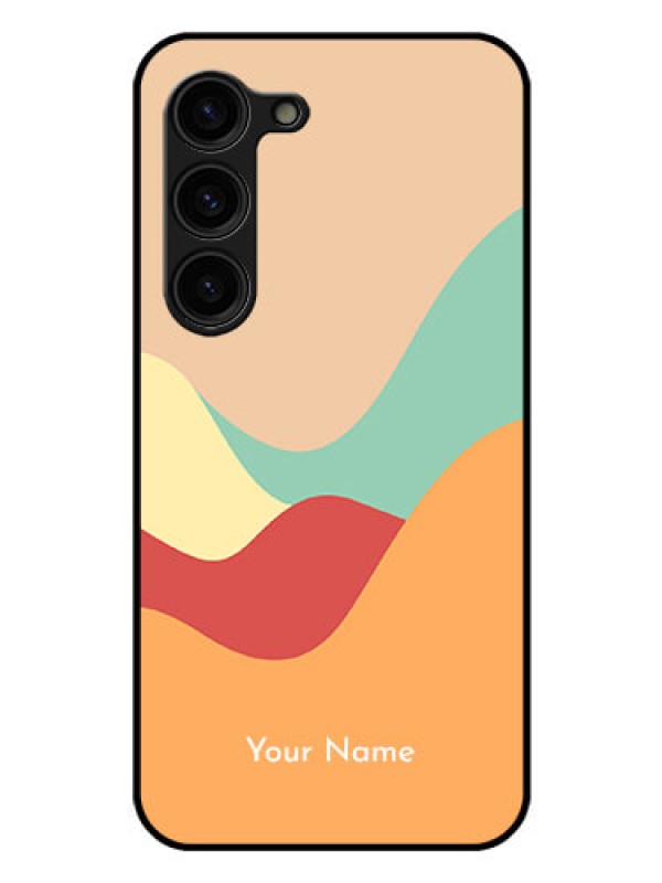 Custom Galaxy S23 Plus 5G Personalized Glass Phone Case - Ocean Waves Multi-colour Design