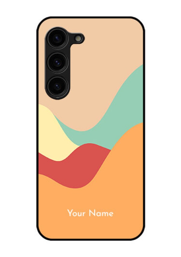 Galaxy S23 Plus 5G Personalized Glass Phone Case - Ocean Waves Multi-colour Design