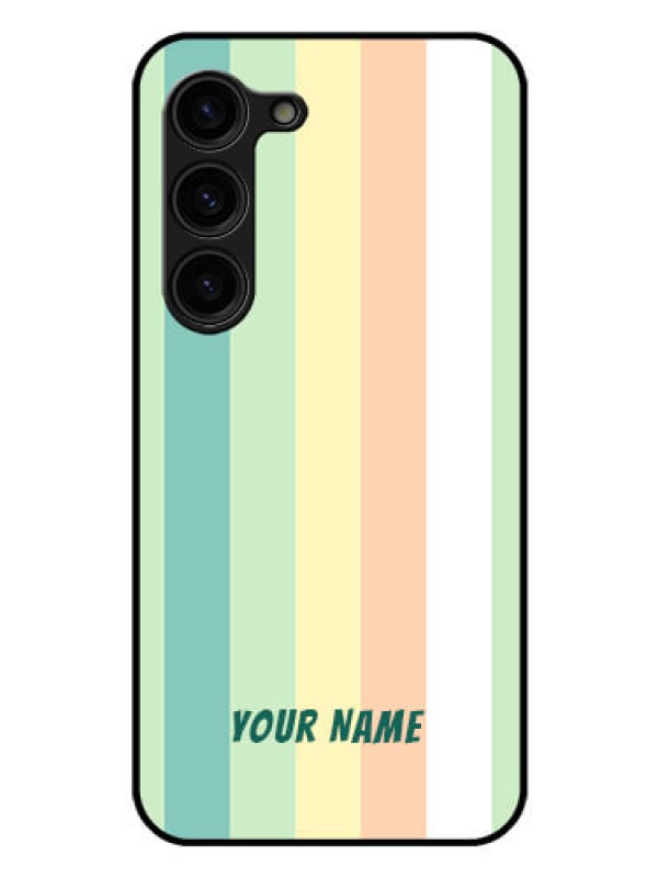 Custom Galaxy S23 Plus 5G Photo Printing on Glass Case - Multi-colour Stripes Design