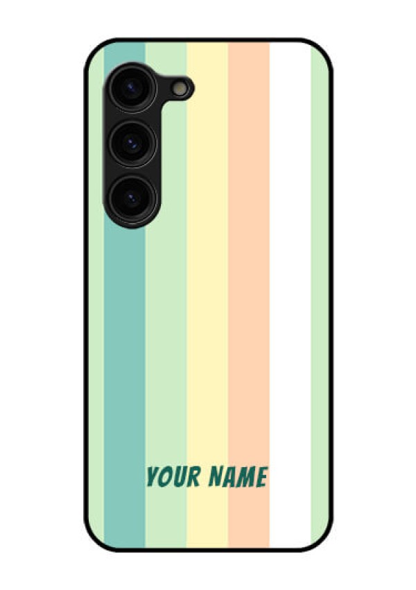 Galaxy S23 Plus 5G Photo Printing on Glass Case - Multi-colour Stripes Design