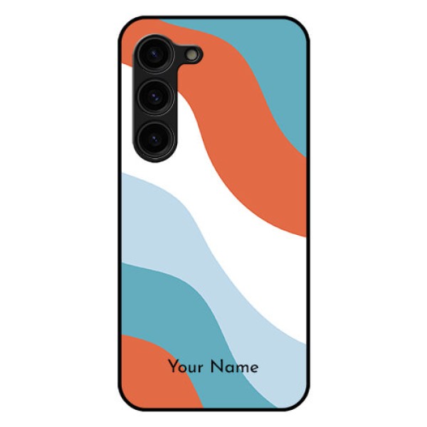 Galaxy S23 Plus 5G Custom Glass Mobile Case - coloured Waves Design Galaxy S23 Plus 5G Custom Glass Mobile Case - coloured Waves Design