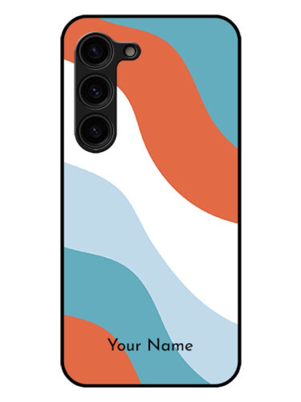 Custom Galaxy S23 Plus 5G Custom Glass Mobile Case - coloured Waves Design