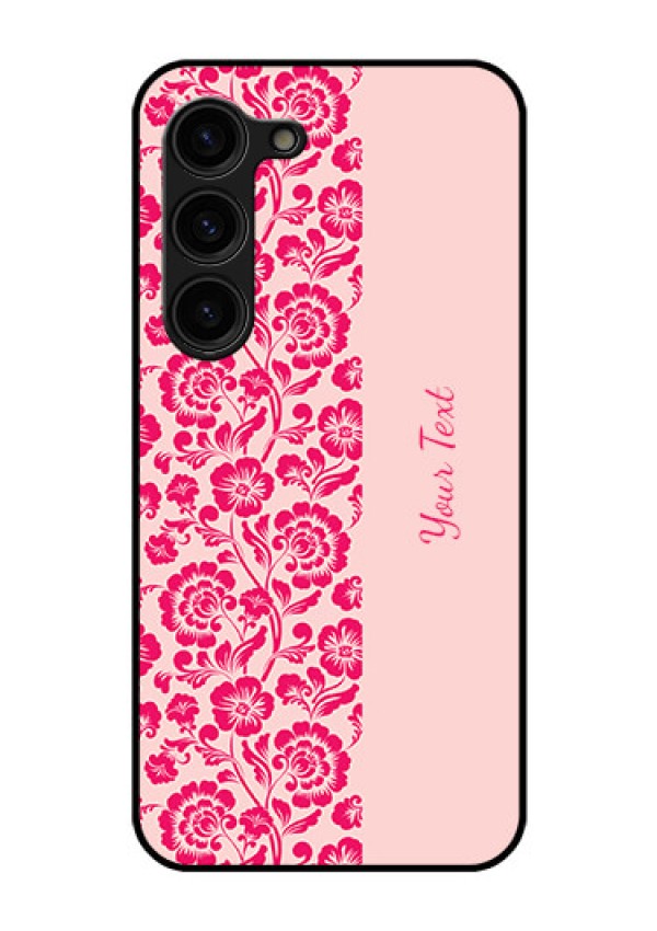 Galaxy S23 Plus 5G Custom Glass Phone Case - Attractive Floral Pattern Design