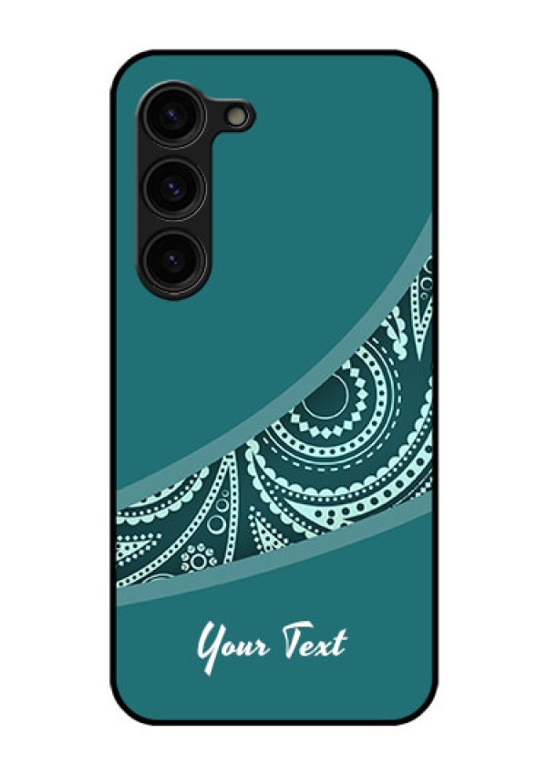Galaxy S23 Plus 5G Photo Printing on Glass Case - semi visible floral Design