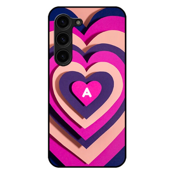 Galaxy S23 Plus 5G Custom Glass Mobile Case - Cute Heart Pattern Design
