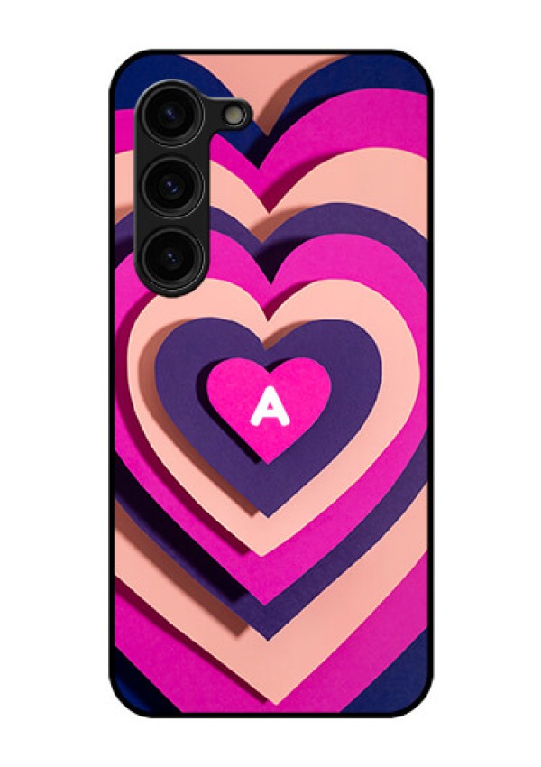 Galaxy S23 Plus 5G Custom Glass Mobile Case - Cute Heart Pattern Design