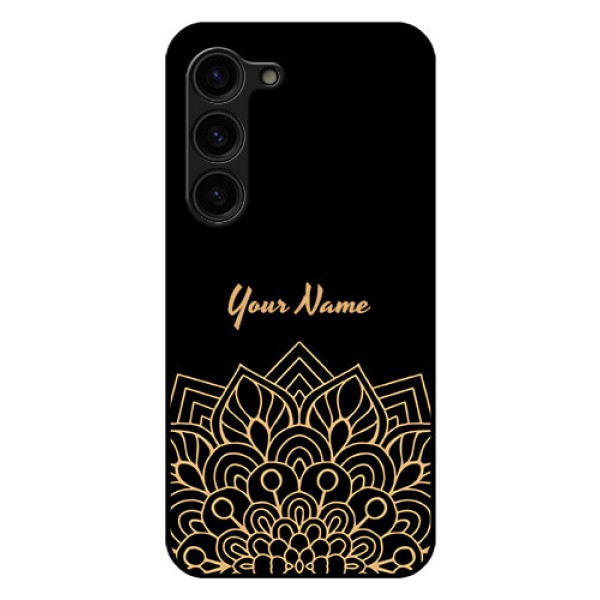 Galaxy S23 Plus 5G Custom Glass Phone Case - Golden mandala Design
