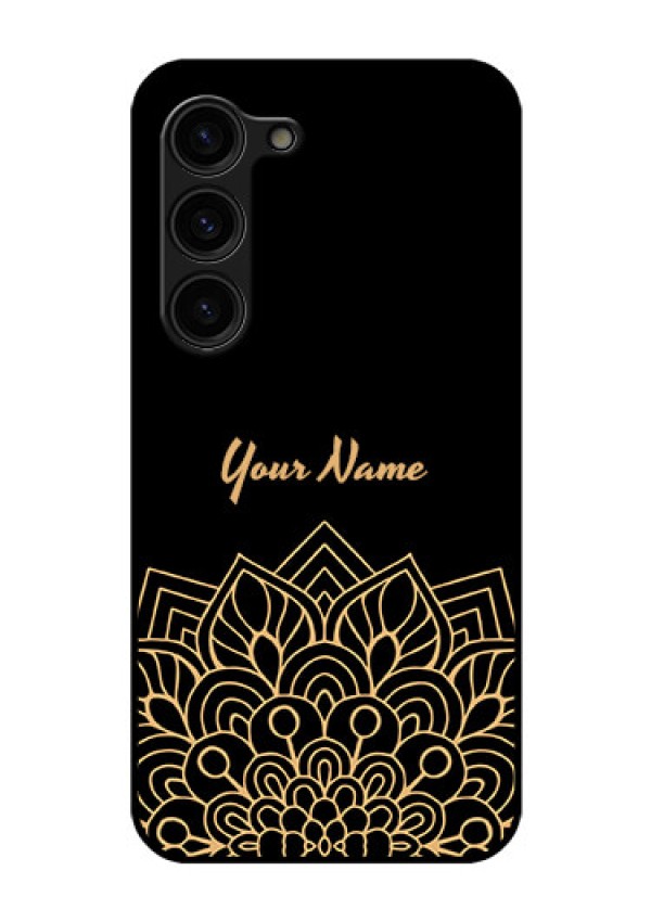 Galaxy S23 Plus 5G Custom Glass Phone Case - Golden mandala Design