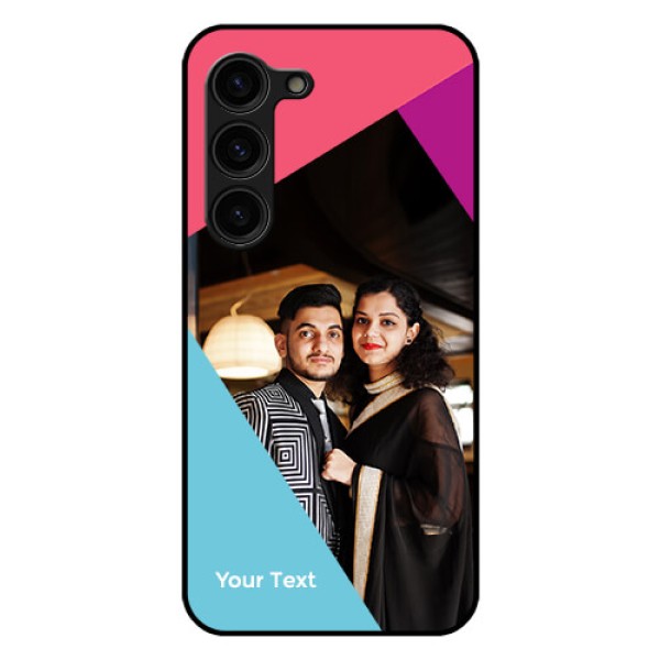 Galaxy S23 Plus 5G Custom Glass Mobile Case - Stacked Triple colour Design Galaxy S23 Plus 5G Custom Glass Mobile Case - Stacked Triple colour Design