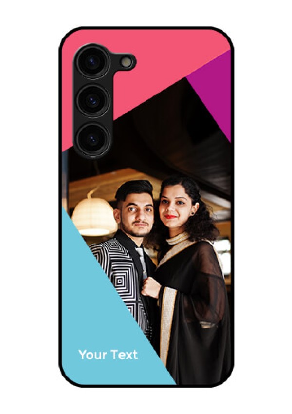 Galaxy S23 Plus 5G Custom Glass Mobile Case - Stacked Triple colour Design