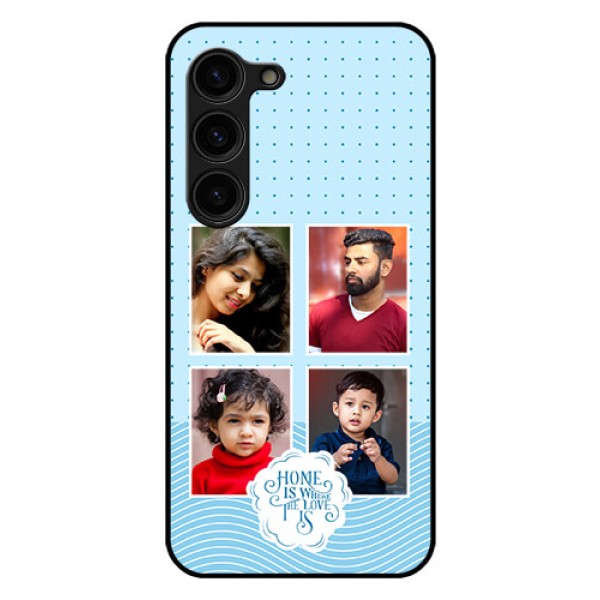 Galaxy S23 Plus 5G Custom Glass Phone Case - Cute love quote with 4 pic upload Design Galaxy S23 Plus 5G Custom Glass Phone Case - Cute love quote with 4 pic upload Design