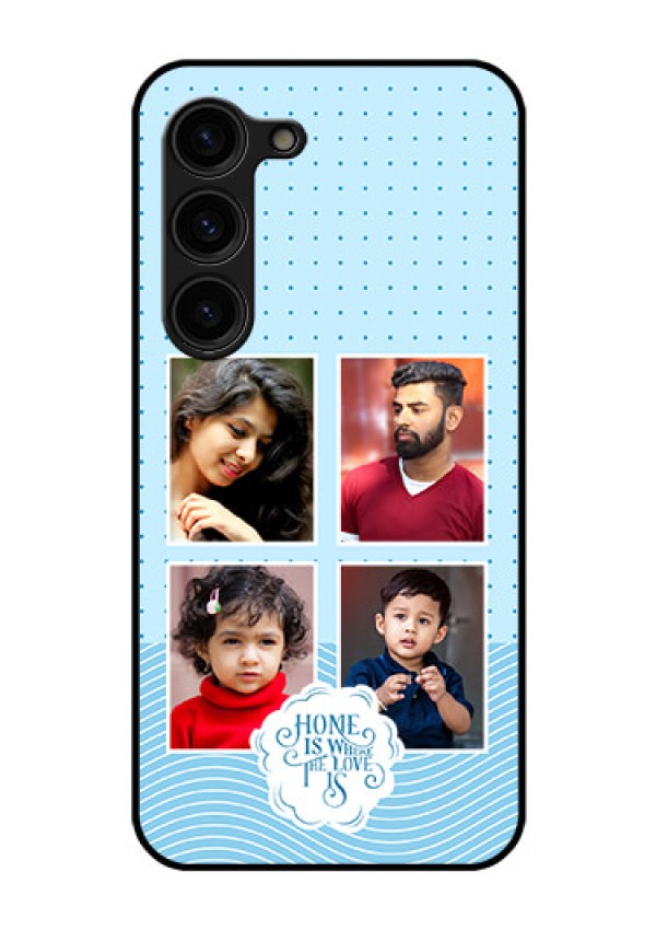 Galaxy S23 Plus 5G Custom Glass Phone Case - Cute love quote with 4 pic upload Design