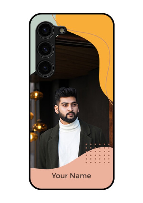 Galaxy S23 Plus 5G Personalized Glass Phone Case - Tri-coloured overlay design