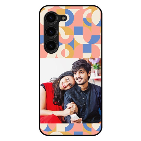 Galaxy S23 Plus 5G Photo Printing on Glass Case - Semi-circle Maze Pattern Design Galaxy S23 Plus 5G Photo Printing on Glass Case - Semi-circle Maze Pattern Design