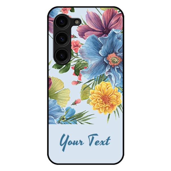 Galaxy S23 Plus 5G Custom Glass Mobile Case - Stunning Watercolored Flowers Painting Design