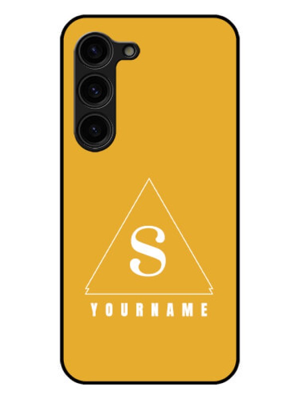 Custom Galaxy S23 Plus 5G Personalized Glass Phone Case - simple triangle Design
