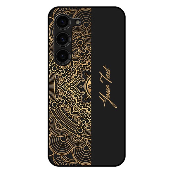 Galaxy S23 Plus 5G Photo Printing on Glass Case - Mandala art with custom text Design Galaxy S23 Plus 5G Photo Printing on Glass Case - Mandala art with custom text Design