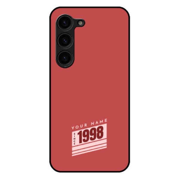 Galaxy S23 Plus 5G Custom Glass Phone Case - Red custom year of birth Design Galaxy S23 Plus 5G Custom Glass Phone Case - Red custom year of birth Design