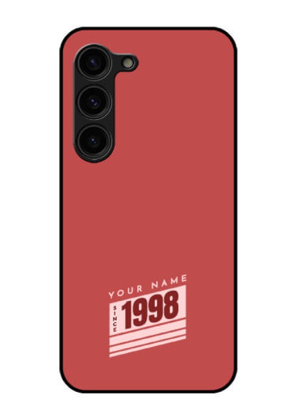 Galaxy S23 Plus 5G Custom Glass Phone Case - Red custom year of birth Design