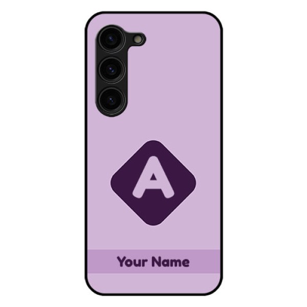 Galaxy S23 Plus 5G Custom Glass Mobile Case - Custom Letter in curved badge Design