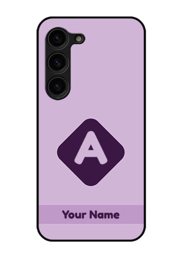 Galaxy S23 Plus 5G Custom Glass Mobile Case - Custom Letter in curved badge Design