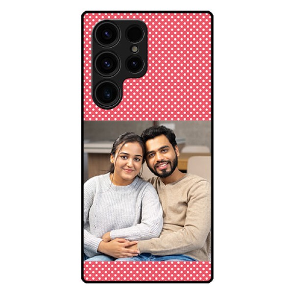 Galaxy S23 Ultra 5G Custom Glass Phone Case - White Dotted Design