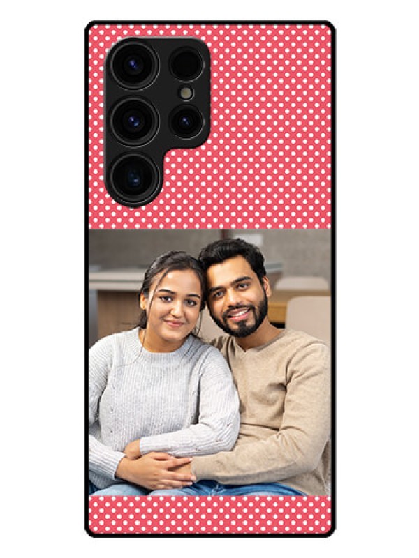 Custom Galaxy S23 Ultra 5G Custom Glass Phone Case - White Dotted Design