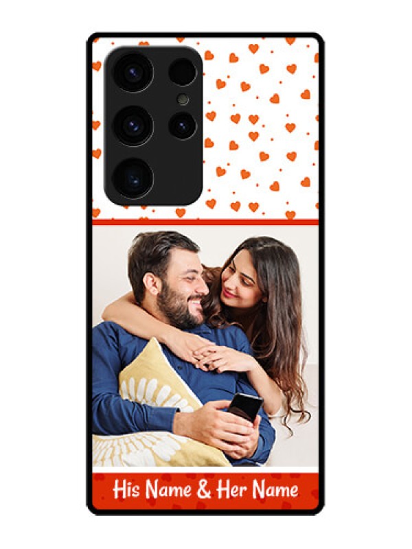 Custom Galaxy S23 Ultra 5G Custom Glass Phone Case - Orange Love Symbol Design