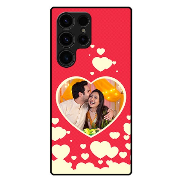 Galaxy S23 Ultra 5G Custom Glass Mobile Case - Love Symbols Phone Cover Design