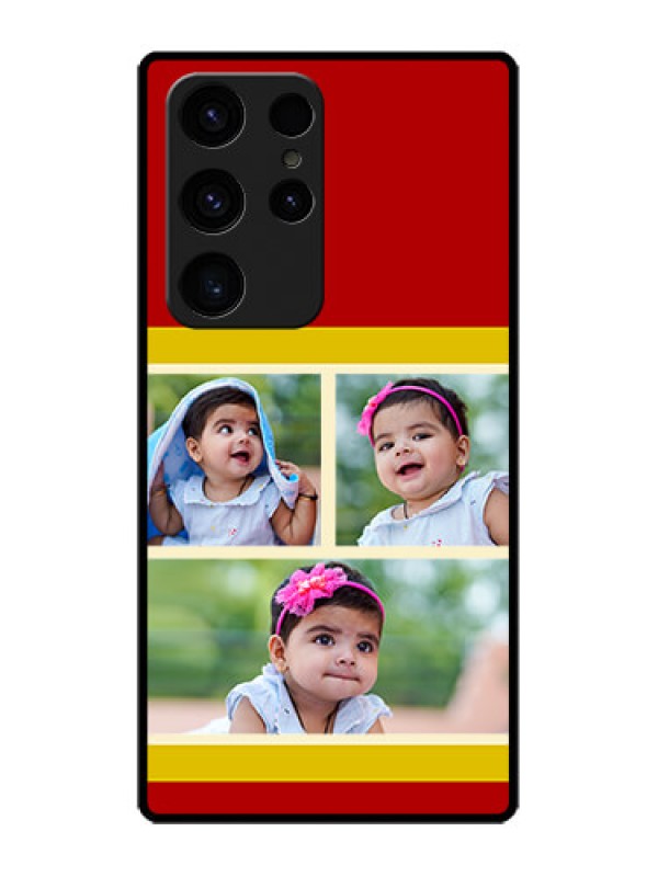 Custom Galaxy S23 Ultra 5G Custom Glass Mobile Case - Multiple Pic Upload Design