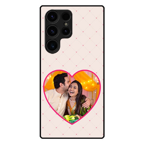 Galaxy S23 Ultra 5G Custom Glass Mobile Case - Heart Shape Design