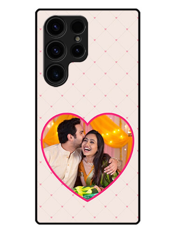 Custom Galaxy S23 Ultra 5G Custom Glass Mobile Case - Heart Shape Design