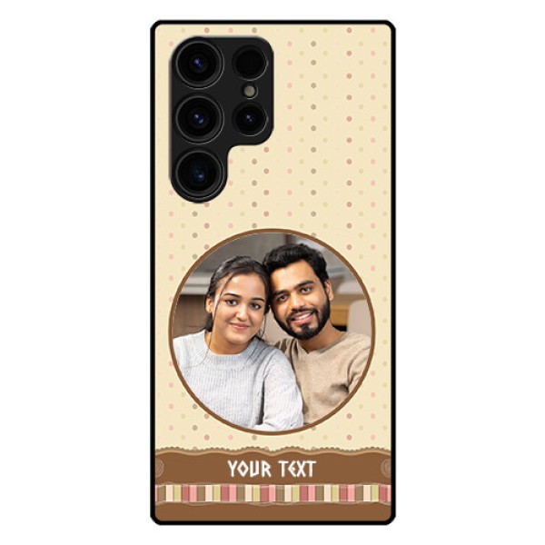 Galaxy S23 Ultra 5G Custom Glass Mobile Case - Brown Dotted Mobile Case Design Galaxy S23 Ultra 5G Custom Glass Mobile Case - Brown Dotted Mobile Case Design