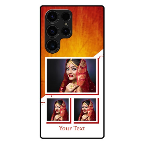 Galaxy S23 Ultra 5G Custom Glass Phone Case - Wedding Memories Design Galaxy S23 Ultra 5G Custom Glass Phone Case - Wedding Memories Design