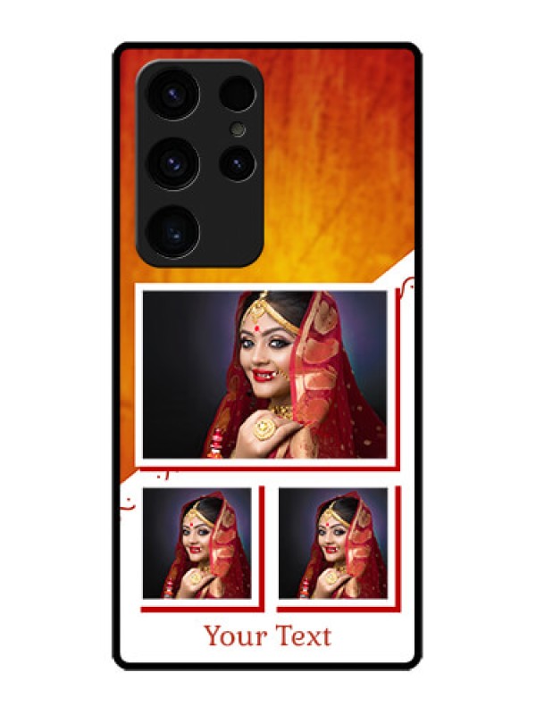 Custom Galaxy S23 Ultra 5G Custom Glass Phone Case - Wedding Memories Design