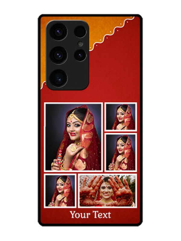 Custom Galaxy S23 Ultra 5G Personalized Glass Phone Case - Wedding Pic Upload Design