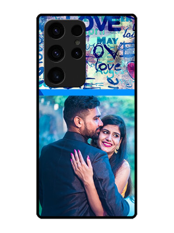 Custom Galaxy S23 Ultra 5G Custom Glass Mobile Case - Colorful Love Design