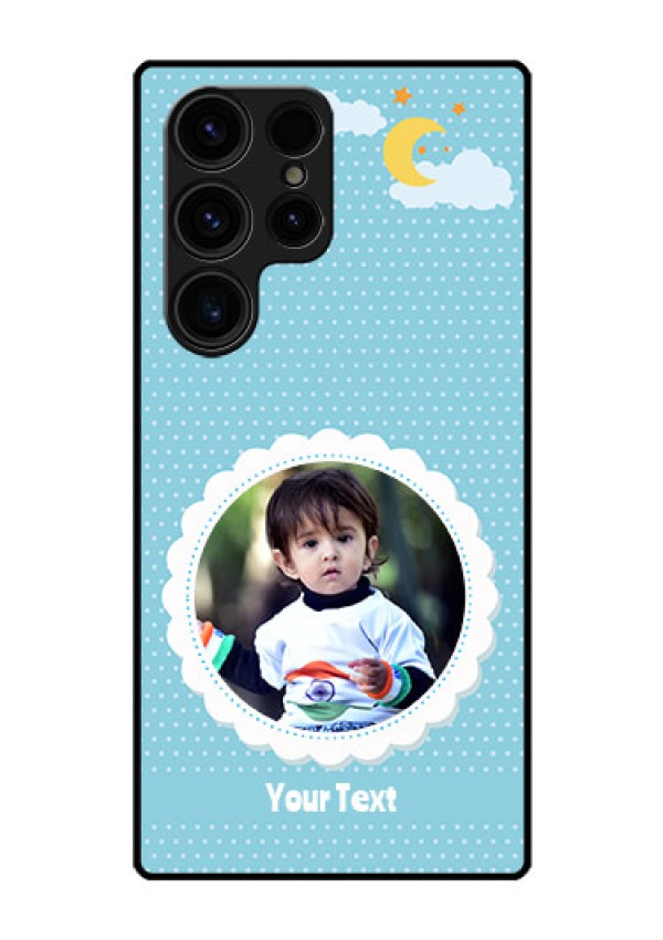 Galaxy S23 Ultra 5G Personalised Glass Phone Case - Violet Pattern Design