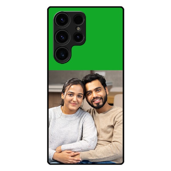 Galaxy S23 Ultra 5G Personalized Glass Phone Case - Green Pattern Design