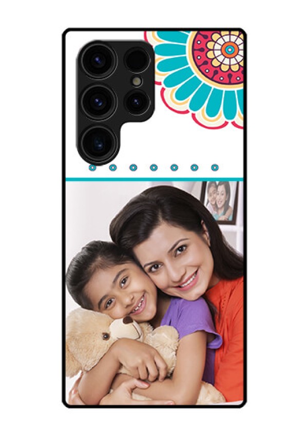 Galaxy S23 Ultra 5G Custom Glass Phone Case - Flower Design