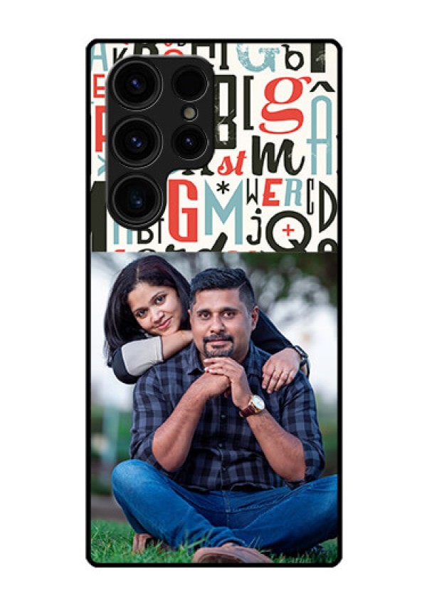Galaxy S23 Ultra 5G Personalized Glass Phone Case - Alphabet Design